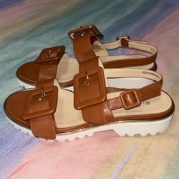 RON WHITE Callie Slingback Sandal In Cognac women’s size 39 - Picture 1 of 8